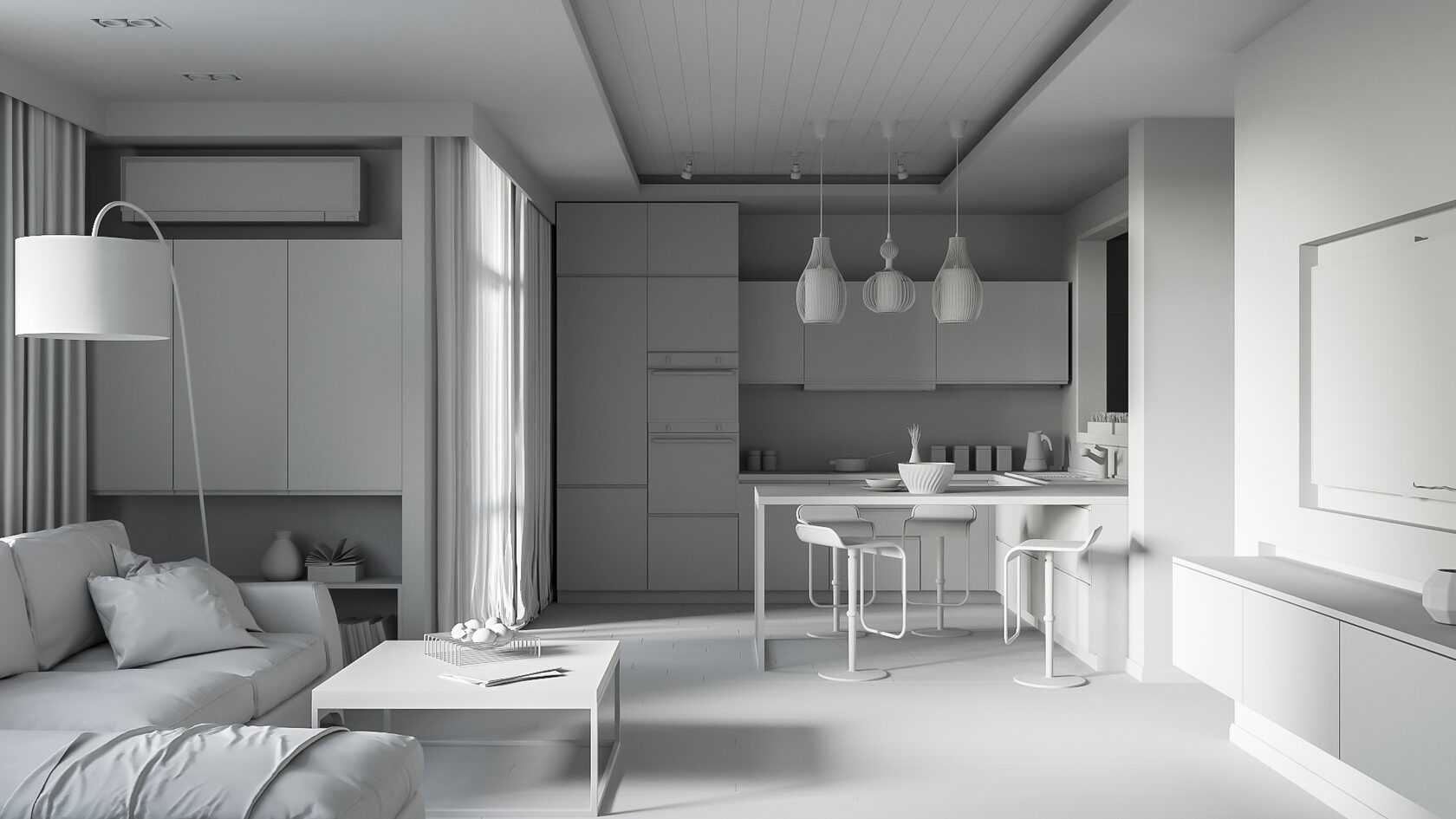 визуализация интерьера в 3d max vray