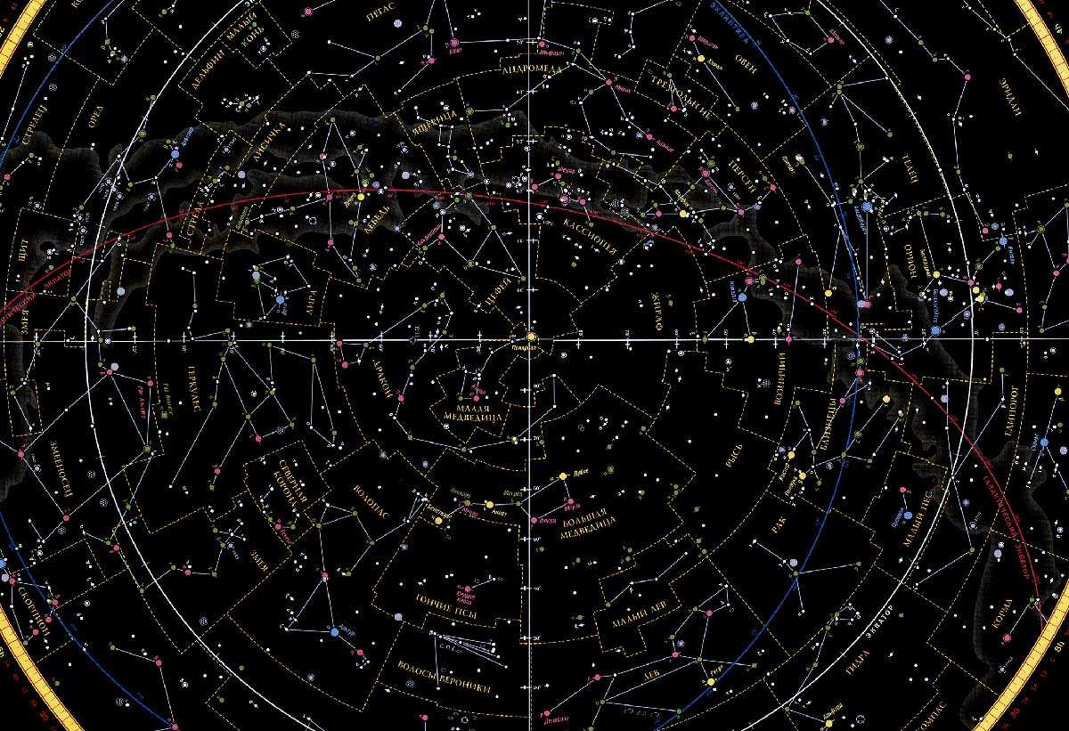 Интерактивная карта звёздного неба | meteoweb.ru