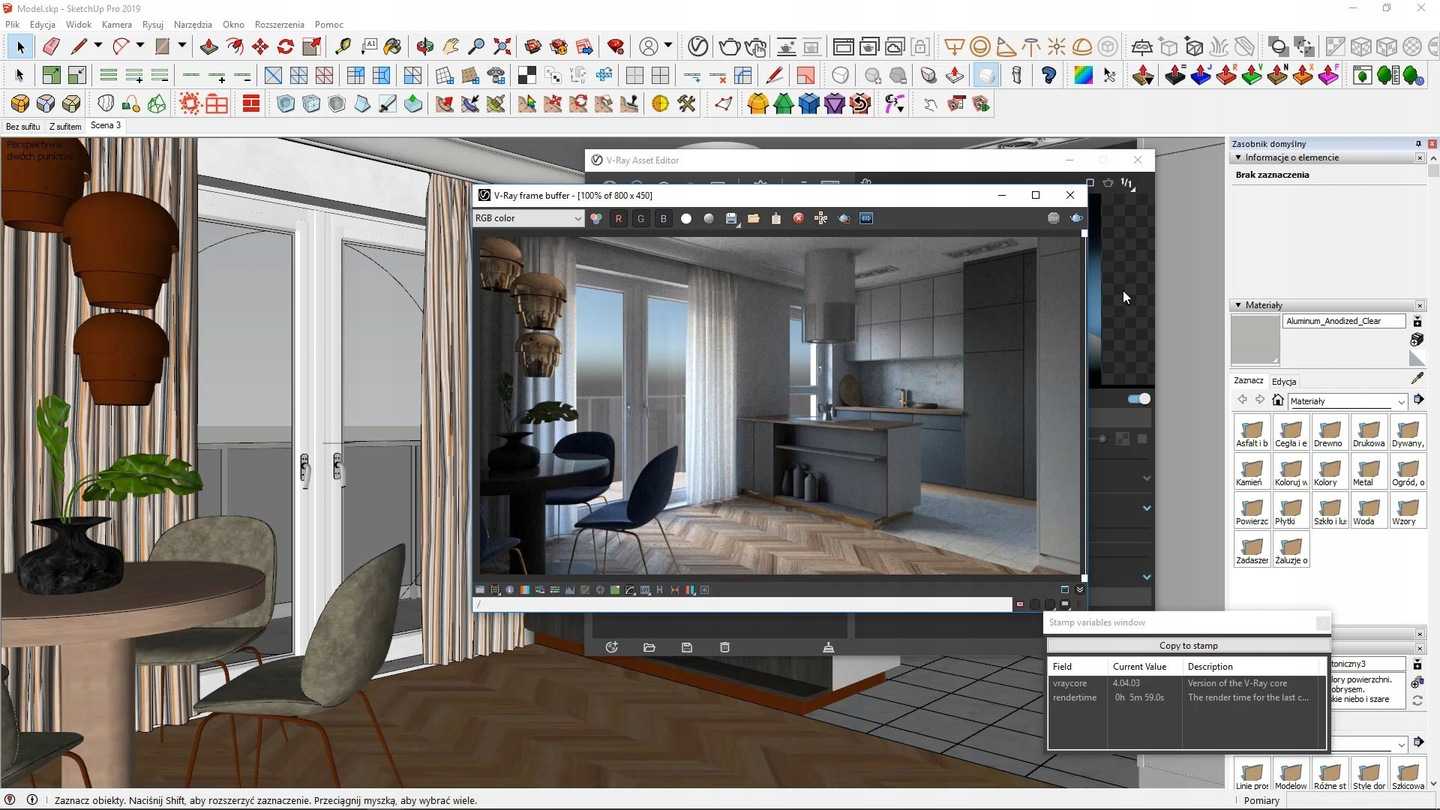 Sketchup render интерьер