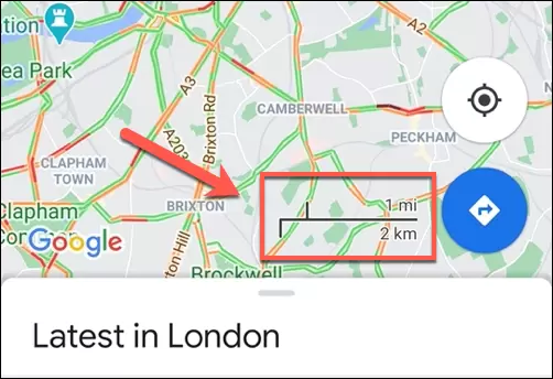 При увеличении и уменьшении масштаба карты Google Maps масштаб карты изменяется Вы можете просмотреть текущий масштаб на линейке, показывающей мили или