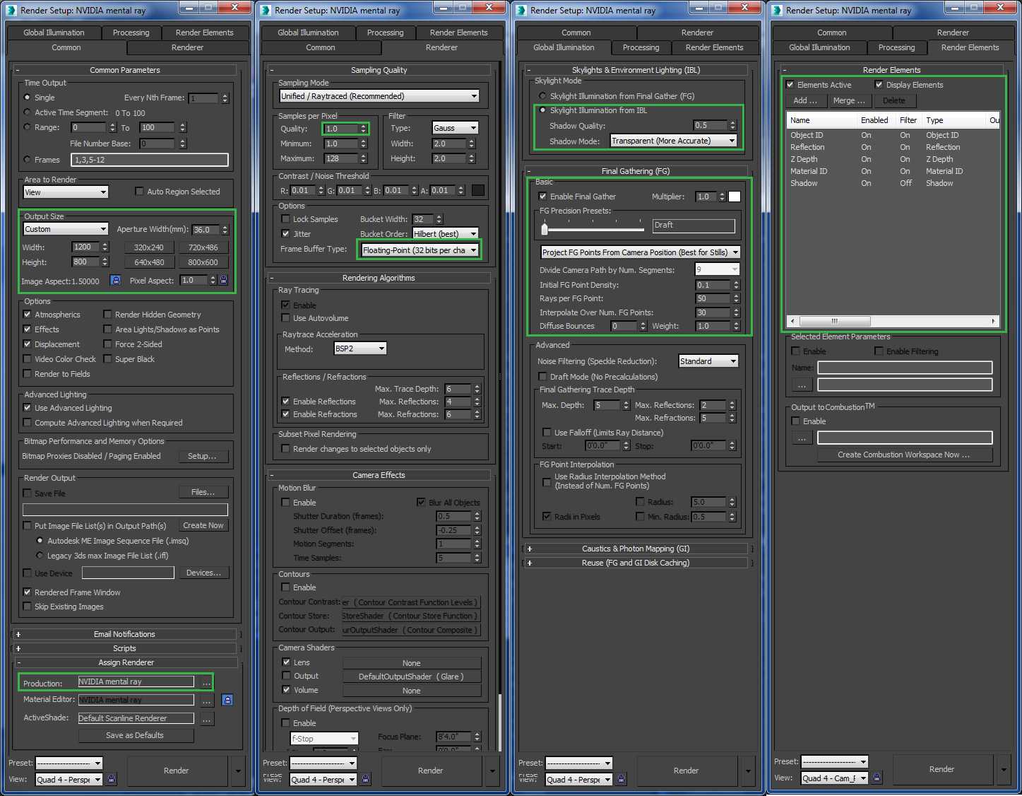 Mental ray render 3ds Max