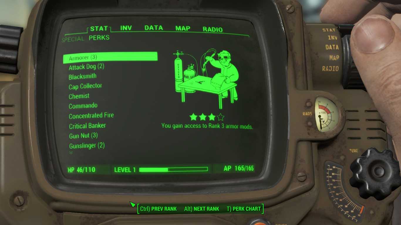 Fallout 4 распределение очков special